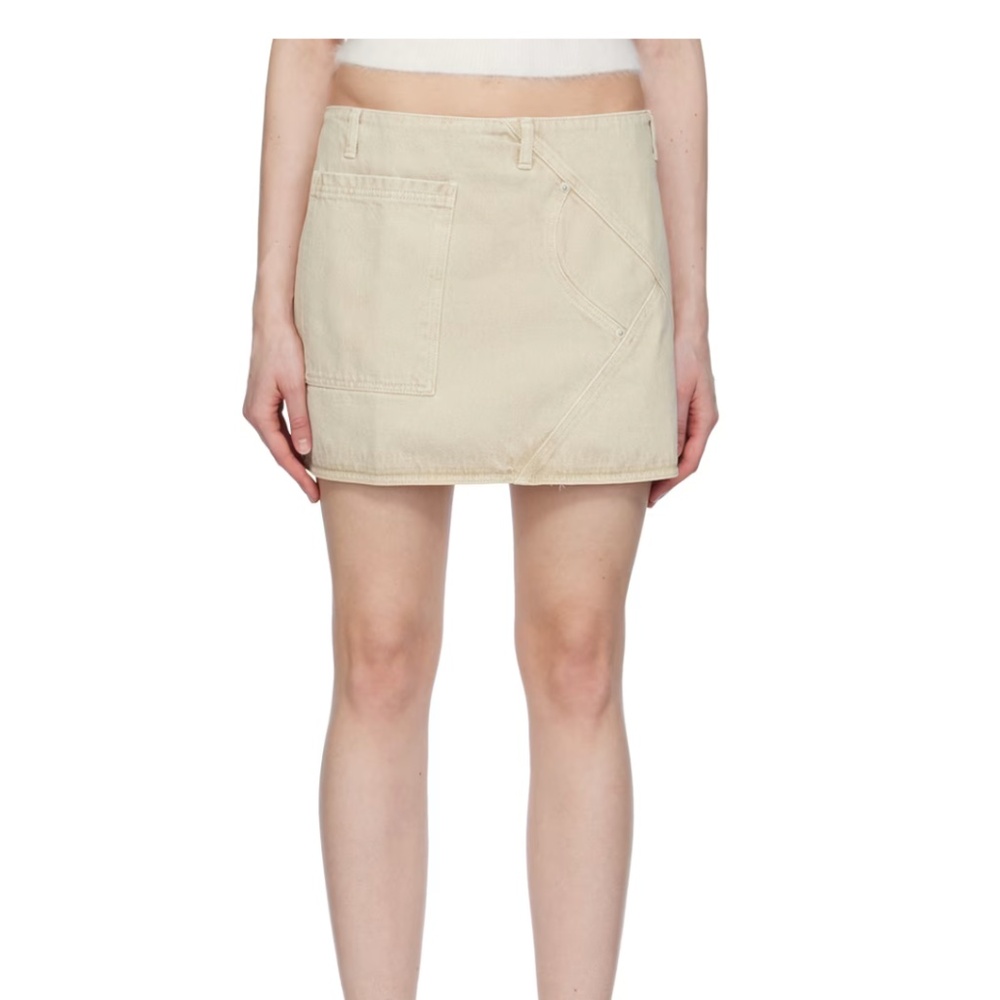 GIMAGUAS Beige Beverly Denim Miniskirt